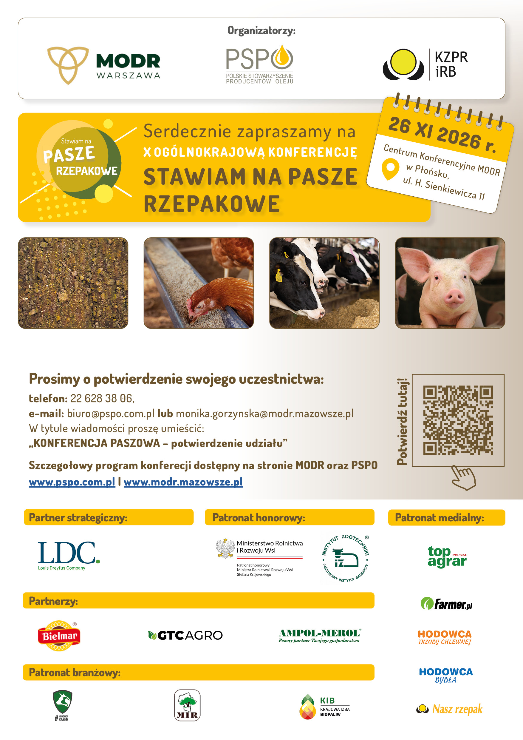Zaproszenie na X Ogólnokrajową Konferencję „Stawiam na pasze rzepakowe” – 26.11.2026